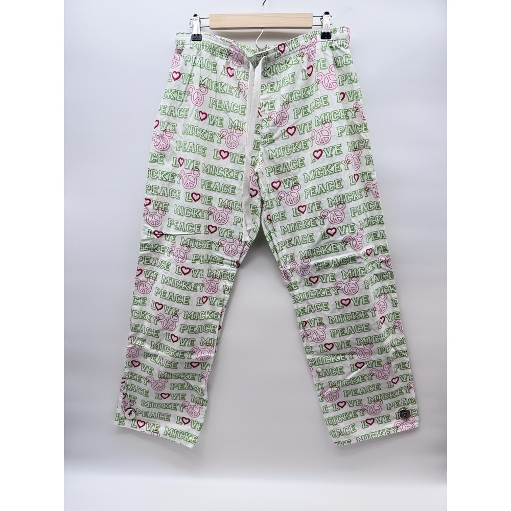 Disneyland Resort Mickey Peace/Love 100% Cotton Lounge Pants Womens Size Large